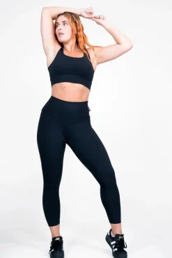 Black Body Contouring - High Waisted 7/8 Leggings