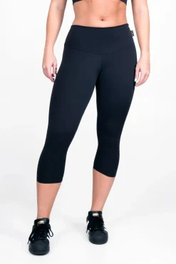 Black Body Contouring - High Waisted Capri Leggings