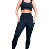Black Body Contouring - Panel Pocket Extra High Waisted 7/8 Leggings