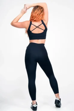 Black Body Contouring - Panel Pocket Extra High Waisted 7/8 Leggings