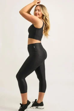 Black Exotic Touch Jag - Booty Scrunch High Waisted Capri Leggings