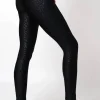 Black Exotic Touch Jag - Panel Pocket High Waisted Leggings