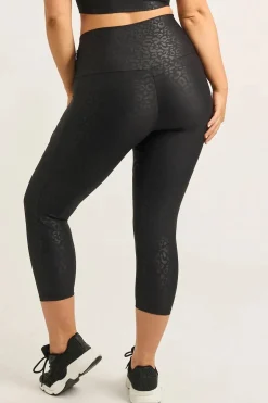 Black Exotic Touch Jag - Pocket Booty Shaper High Waisted Capri Leggings