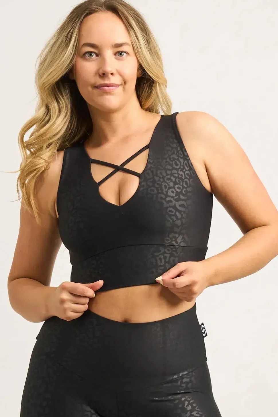 Black Exotic Touch Jag - Reversible Comfort Crop Top