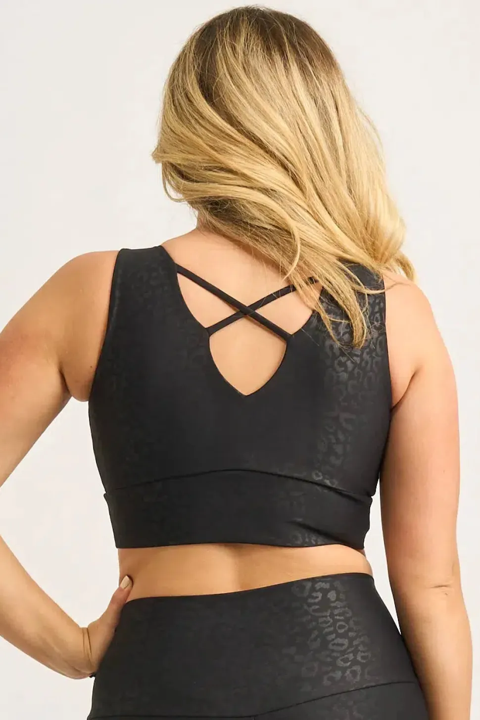 Black Exotic Touch Jag - Reversible Comfort Crop Top