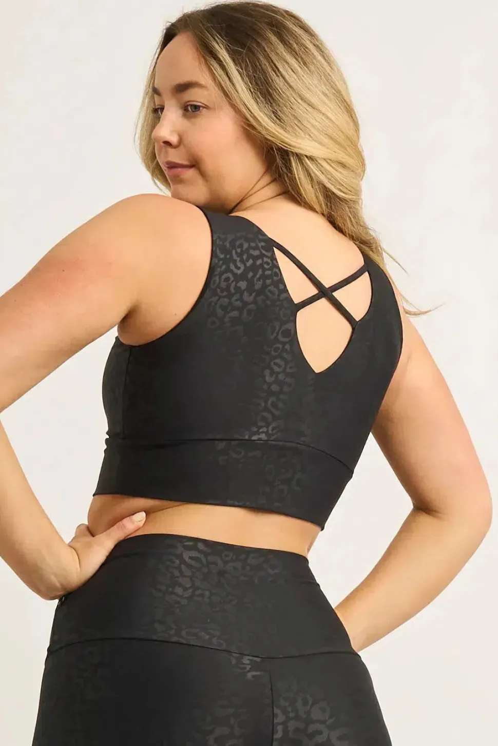 Black Exotic Touch Jag - Reversible Comfort Crop Top