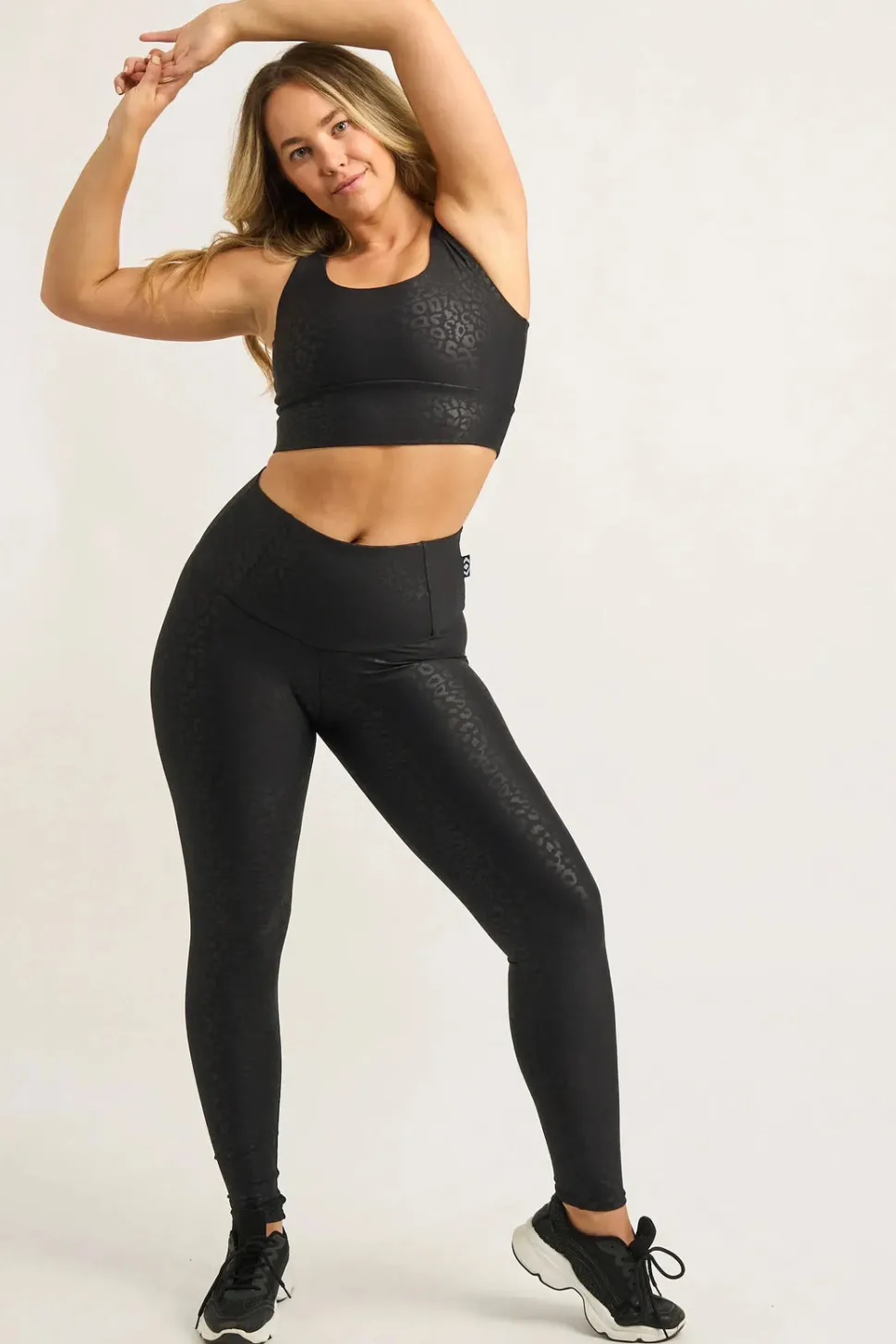 Black Exotic Touch Jag - Tummy Control High Waisted Leggings