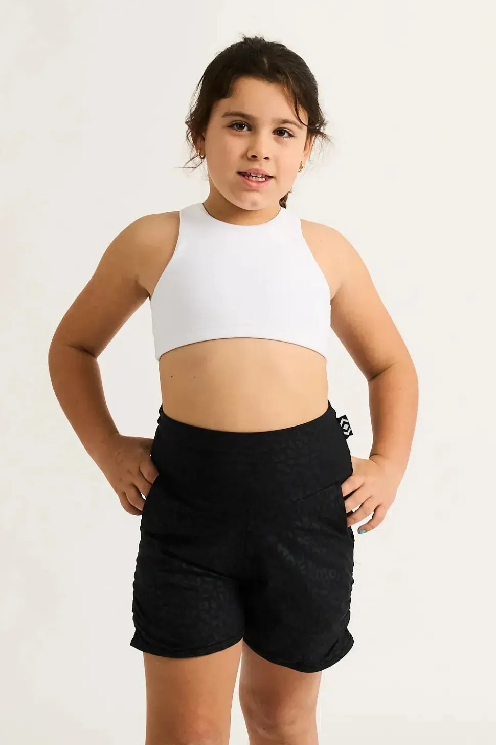 Black Exotic Touch Jag Soft To Touch - Kids Jogger Shorts