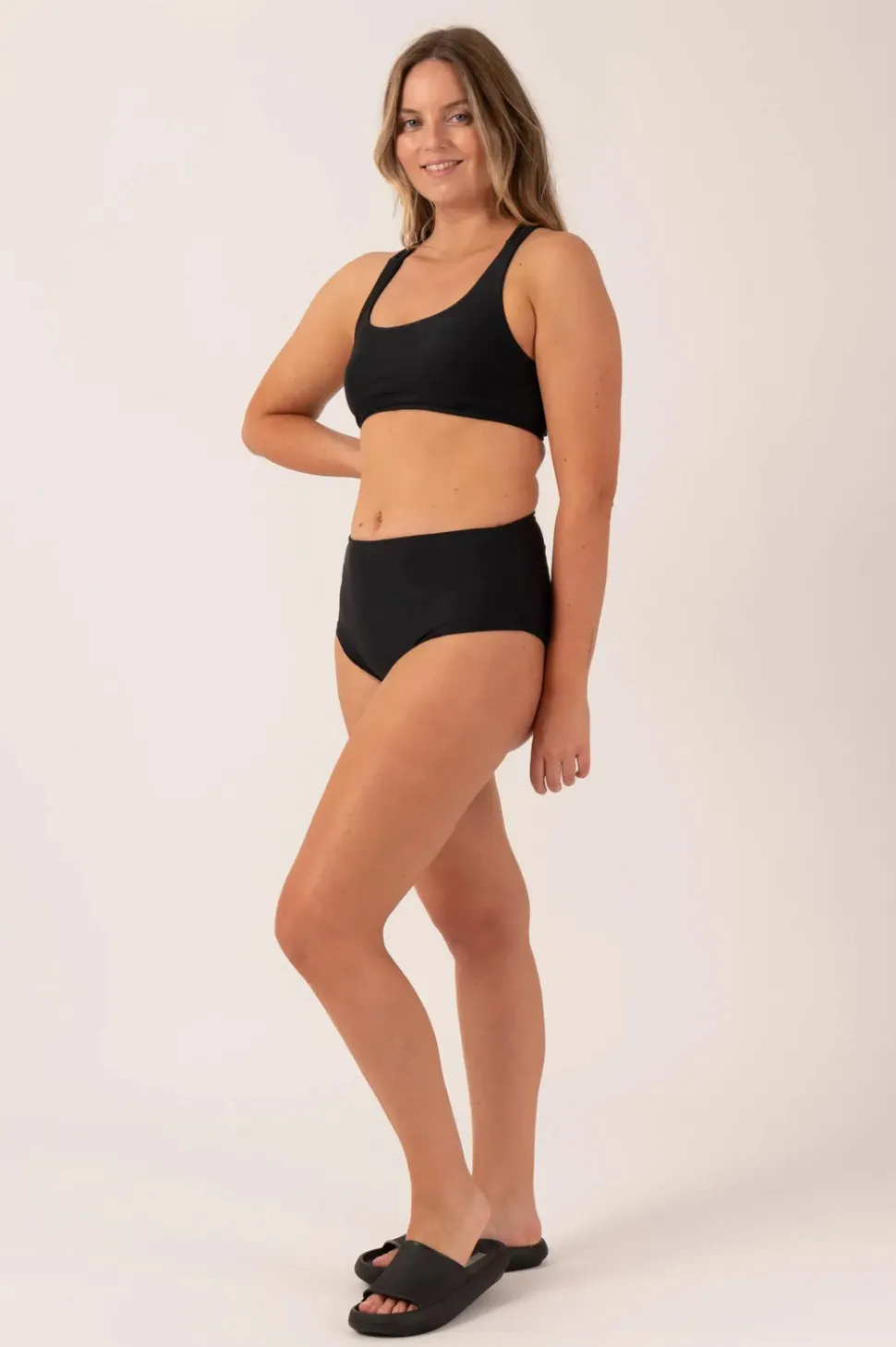 Black Performance - Full Coverage Brief Bikini Bottoms