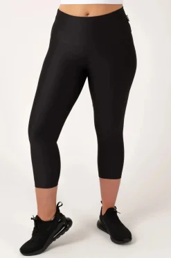 Black Performance - High Waisted Capri Leggings