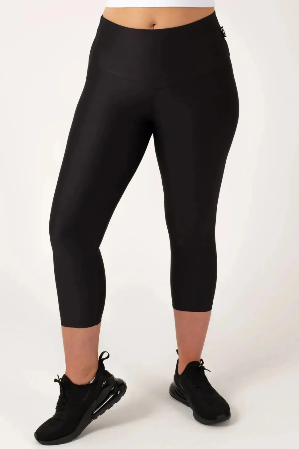 Black Performance - High Waisted Capri Leggings