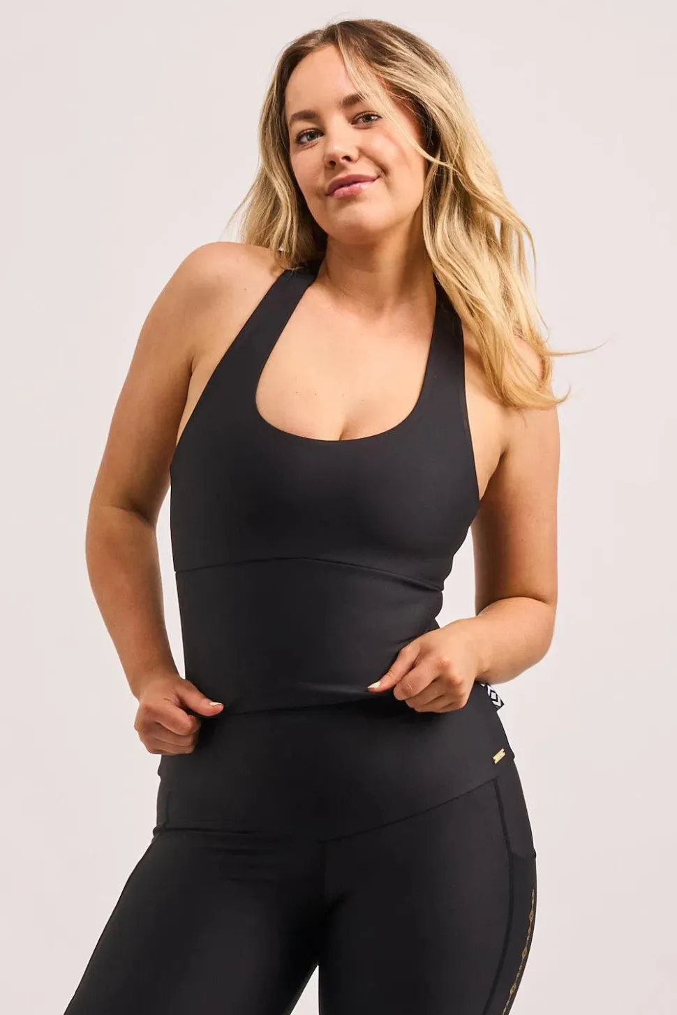 Black Performance - Luxe Longline T Back Comfort Crop Top