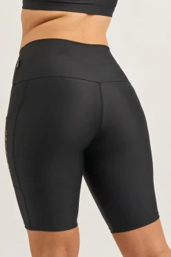 Black Performance - Luxe Panel Pocket High Waisted Long Shorts
