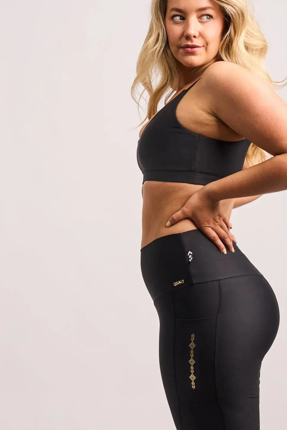 Black Performance - Luxe Panel Pocket High Waisted Long Shorts