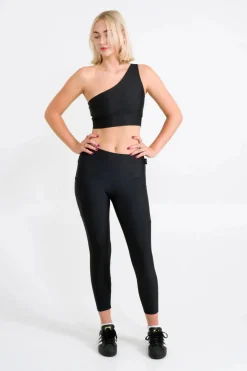 Black Performance - One Shoulder Comfort Crop Top