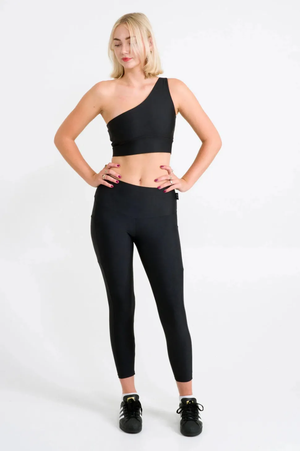 Black Performance - One Shoulder Comfort Crop Top