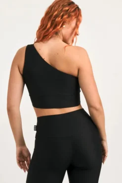 Black Performance - One Shoulder Comfort Crop Top