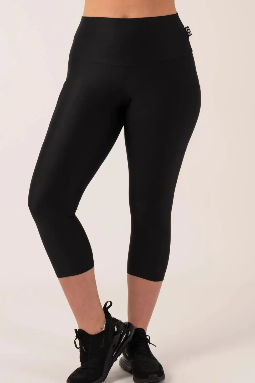 Black Performance - Panel Pocket High Waisted Capri Leggings