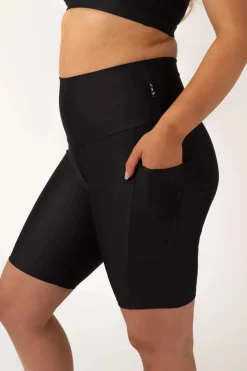 Black Performance - Panel Pocket High Waisted Long Shorts