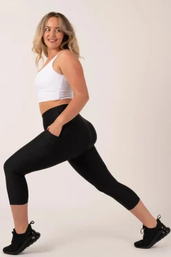 Black Performance - Panel Pocket High Waisted Capri Leggings