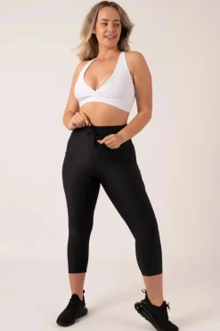 Black Performance - Pocket Booty Shaper Drawstring Capri Leggings