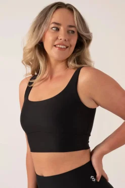 Black Performance - Scoop Neck Comfort Crop Top