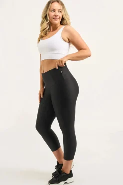Black Performance - Tummy Control High Waisted Capri Leggings