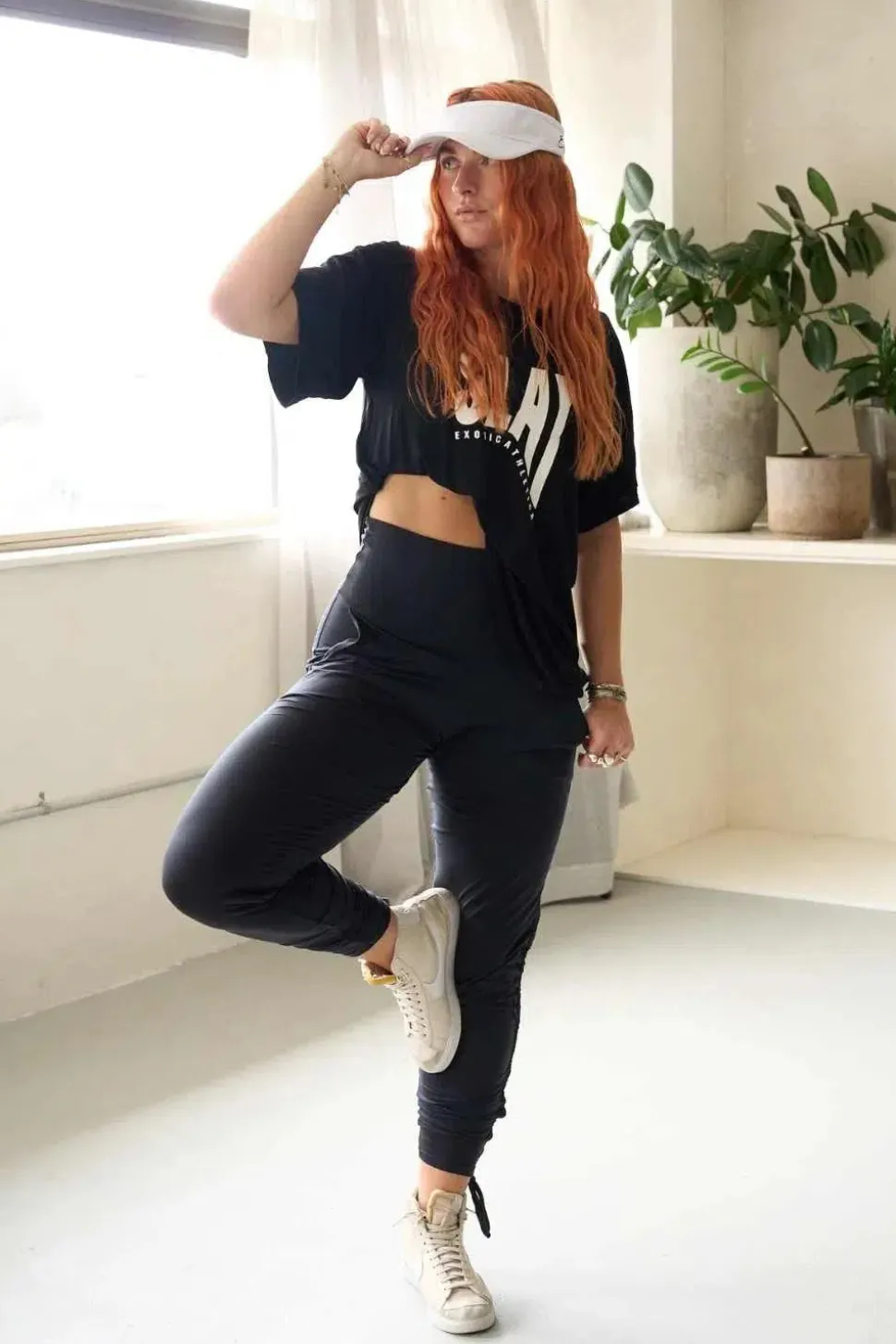 Black Soft To Touch - Jogger Long Tie Sided w/ Pockets