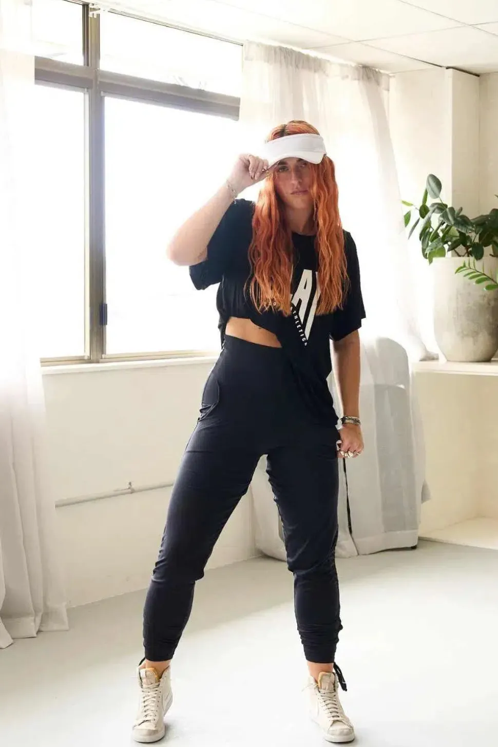 Black Soft To Touch - Jogger Long Tie Sided w/ Pockets