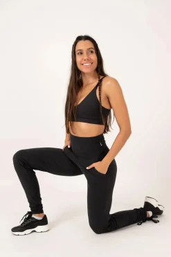 Black Soft To Touch - Jogger Long Tie Sided w/ Pockets