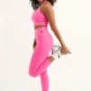 Candy Pink Body Contouring - High Waisted Capri Leggings