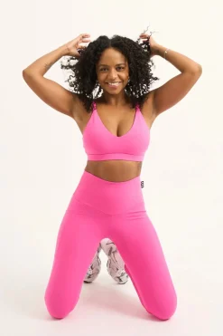 Candy Pink Body Contouring - Panel Pocket High Waisted Leggings