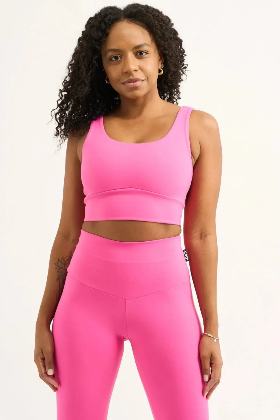 Candy Pink Body Contouring - Scoop Neck Comfort Crop Top