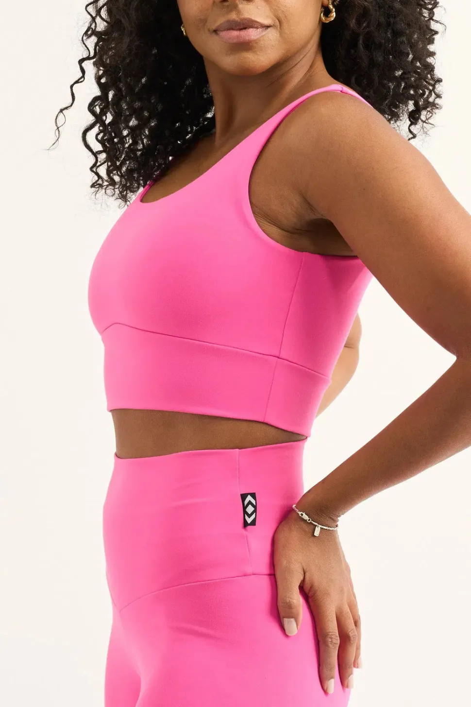 Candy Pink Body Contouring - Scoop Neck Comfort Crop Top