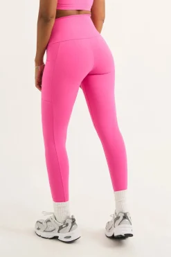 Candy Pink Body Contouring - Panel Pocket High Waisted Leggings