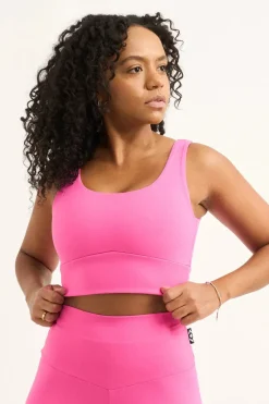 Candy Pink Body Contouring - Scoop Neck Comfort Crop Top
