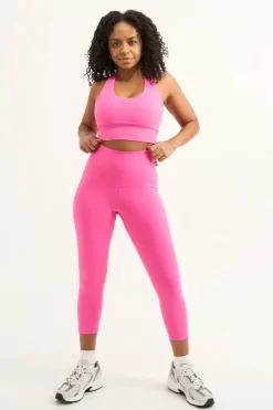 Candy Pink Body Contouring - High Waisted Capri Leggings