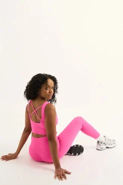 Candy Pink Body Contouring - High Waisted 7/8 Leggings
