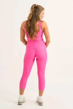 Candy Pink Performance - Booty Scrunch High Waisted Capri Leggings