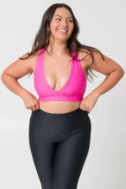 Candy Pink Performance - Cross Over Crop