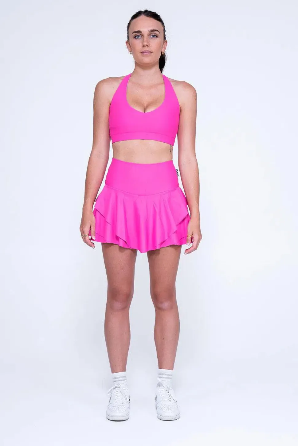 Candy Pink Performance - Deep V Crop
