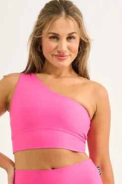 Candy Pink Performance - One Shoulder Comfort Crop Top