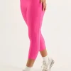 Candy Pink Performance - Panel Pocket Drawstring Capri Leggings