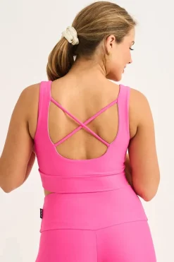 Candy Pink Performance - Scoop Neck Comfort Crop Top