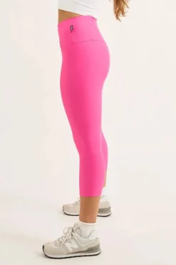 Candy Pink Performance - Tummy Control High Waisted Capri Leggings