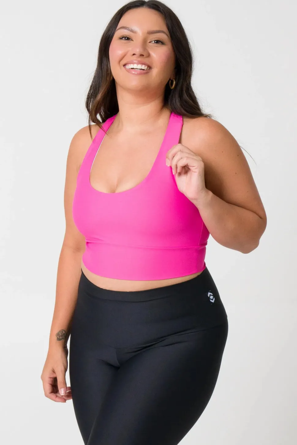 Candy Pink Performance - T Back Comfort Crop Top