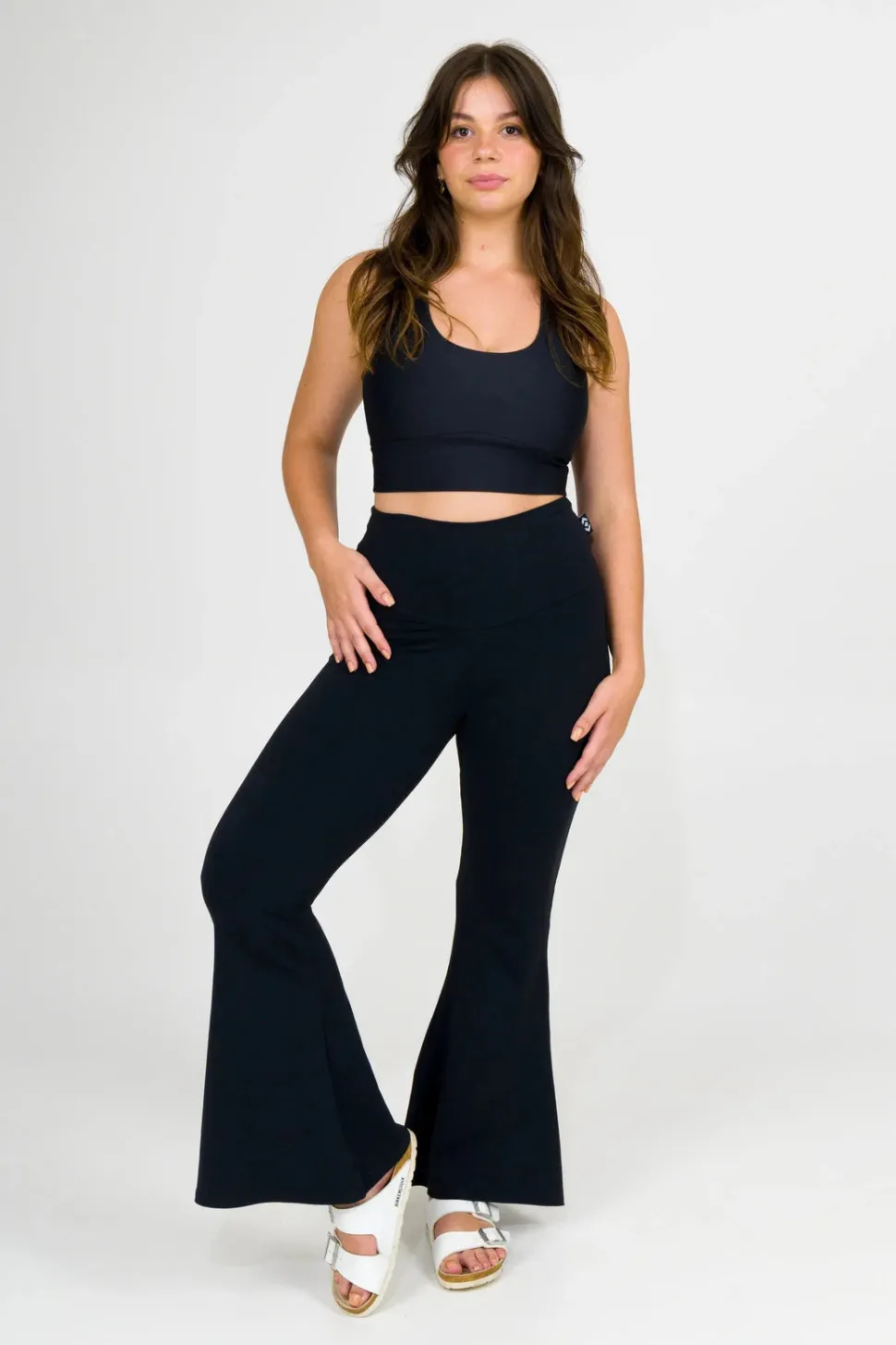 Comfy Cotton High Waisted Bells - Black