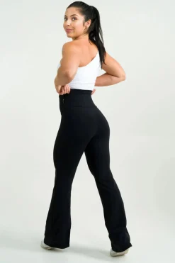 Comfy Cotton High Waisted Bootleg Pant - Black