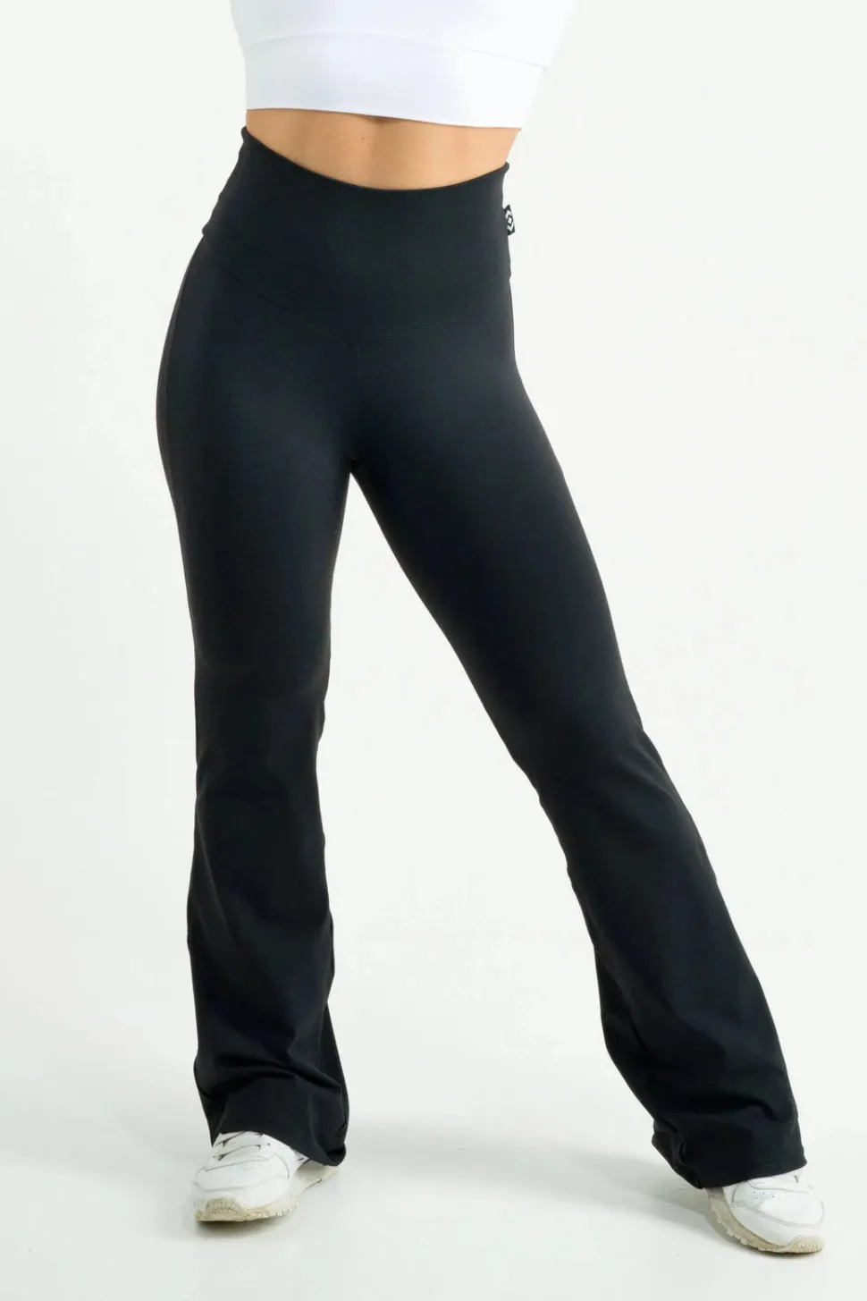 Comfy Cotton High Waisted Bootleg Pant - Black