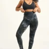 Dark and Moody Tie Dye Body Contouring - Panel Pocket Extra High Waisted Leggings